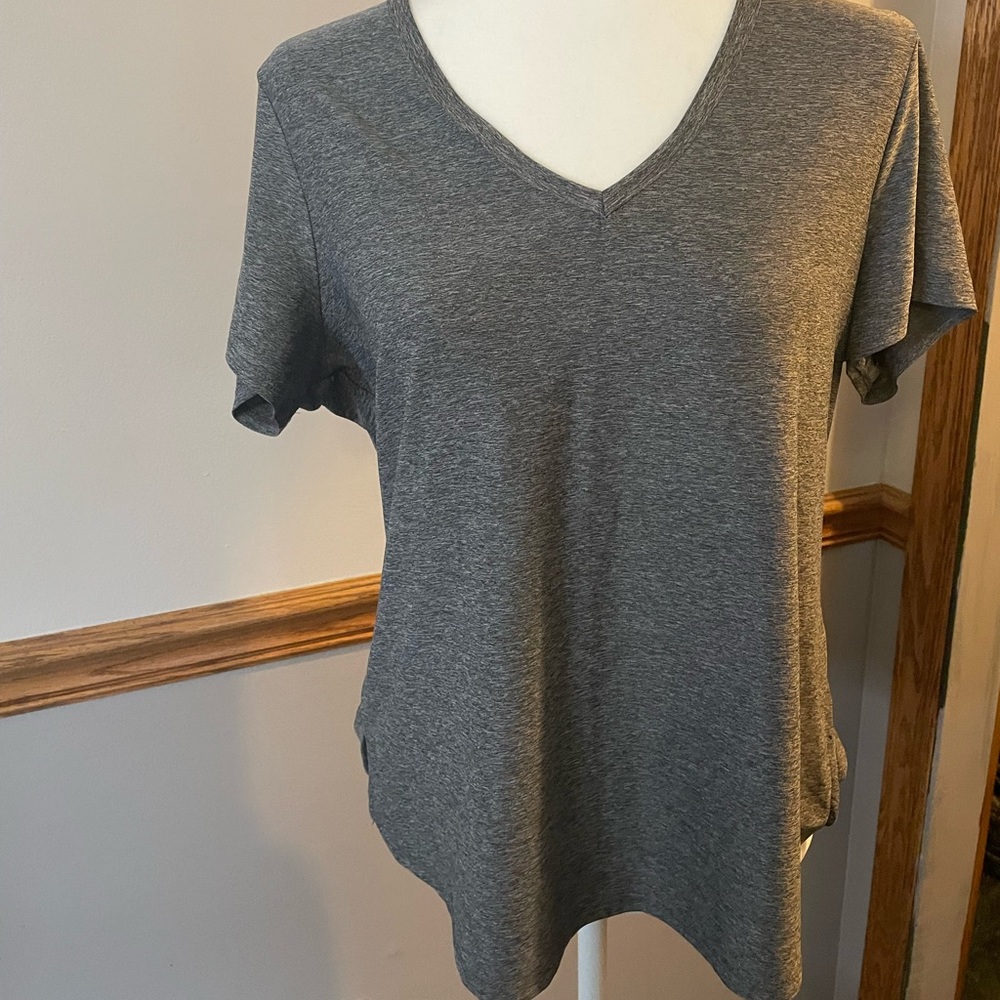 Like New Gray V-Neck Athletic Top
